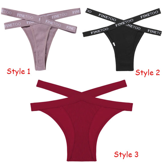 Tanga cross strap taille haute coton — M-XL