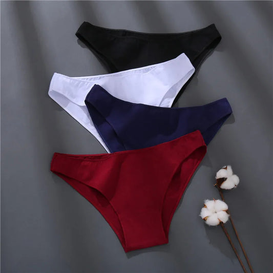 Culotte femme coton doux mi-taille — Dentelle sexy grande taille M à 2XL