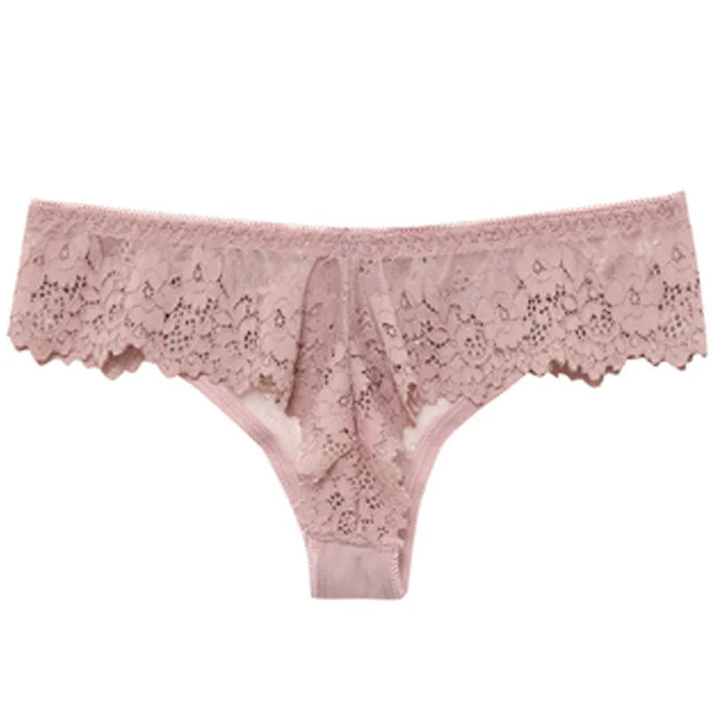 Thong femme dentelle ajourée — Taille basse sans coutures respirant