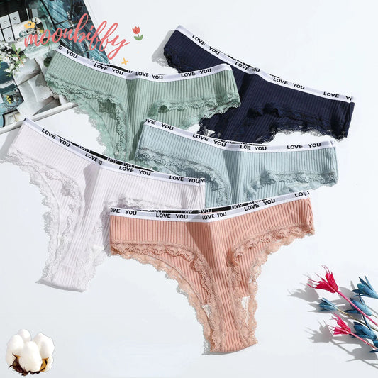 Thong coton taille basse couleur unie — S-XL