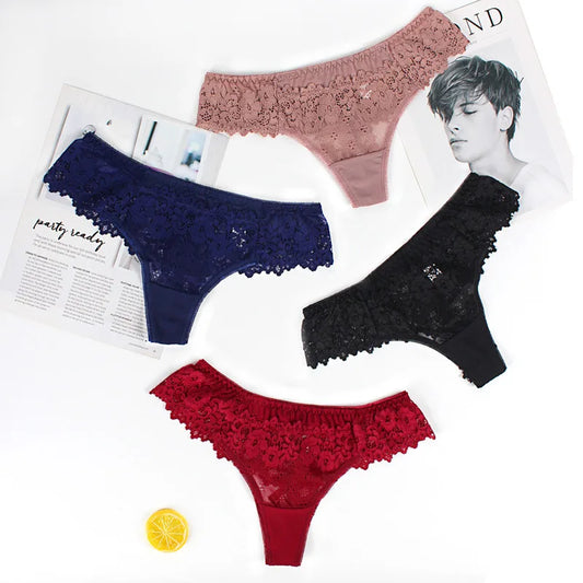 String tanga femme dentelle taille basse invisible respirant S-XL