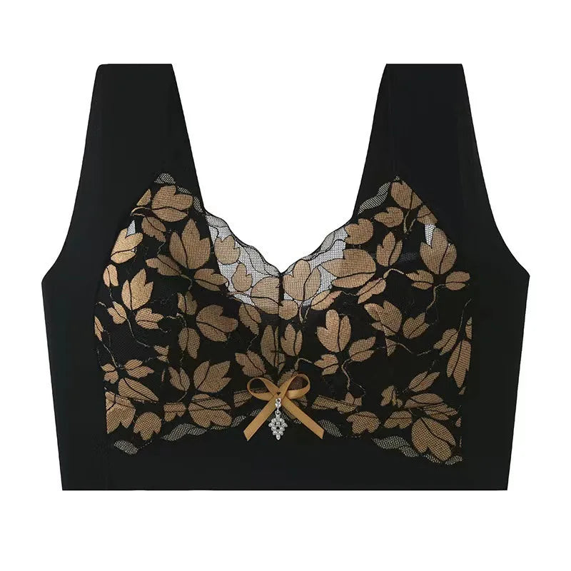 Brassière femme sans armatures dentelle — Push-up grande taille respirante