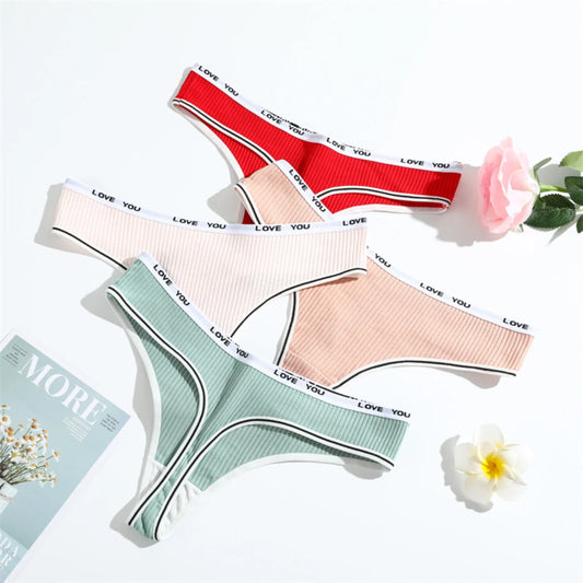 Thong coton T-back effet gainant taille basse — S-XL