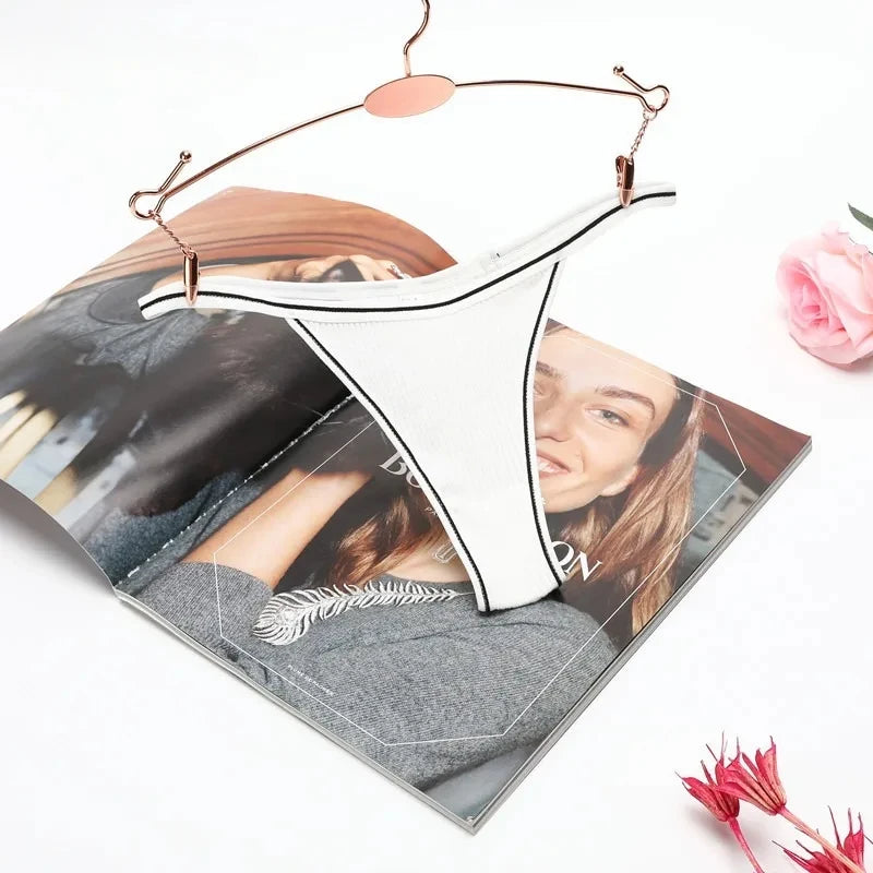 Thong coton seamless taille basse couleur unie — S-XL