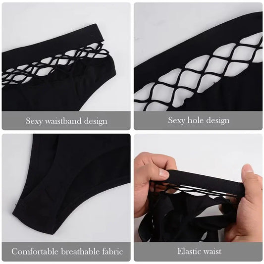 Women's Lingerie Sexy G-string Thongs Cotton Women's Panties Hollow Out Briefs Plus Size S-XXL Underwear Thongs