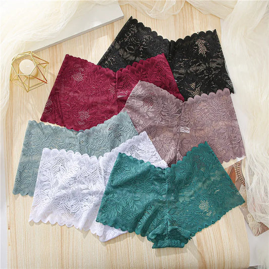 Lot 6 Culottes Dentelle Taille Haute FINETOO - Brésiliennes S-XL - Nos Petits KIFF