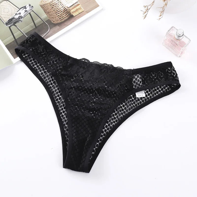 Culotte femme dentelle transparente — Mesh taille basse sans coutures