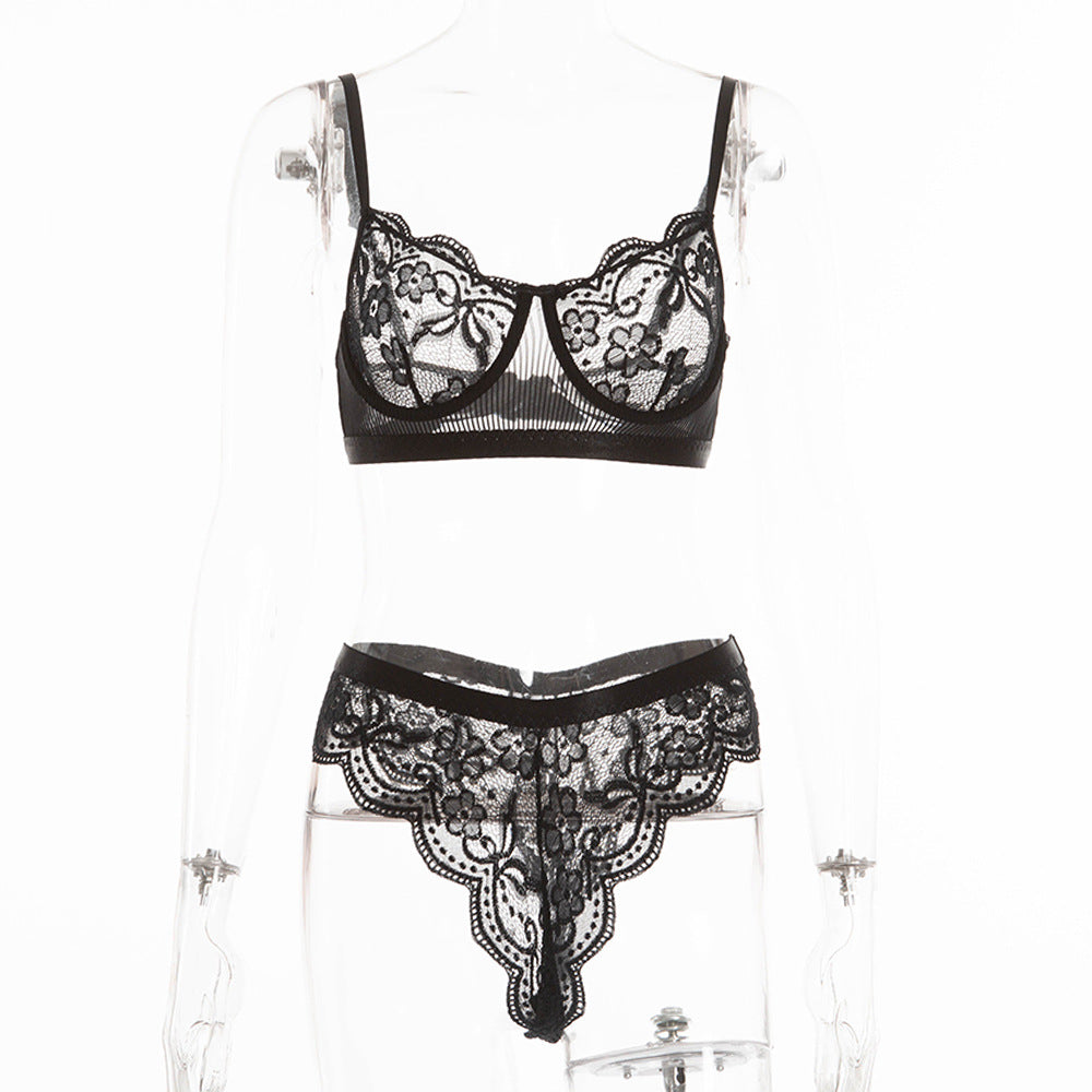 Ensemble Lingerie Dentelle Push-Up Gainant — S-XXL