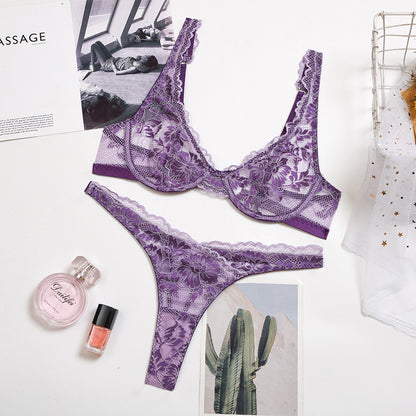 Ensemble lingerie bicolore — Dentelle & armatures gainantes