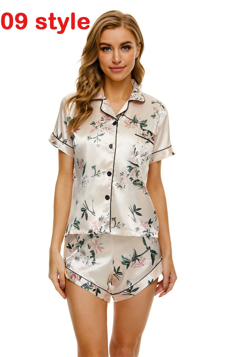 Ensemble Pyjama Satin Col V + Short — Toutes Saisons