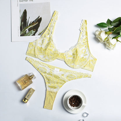 Ensemble lingerie bicolore — Dentelle & armatures gainantes