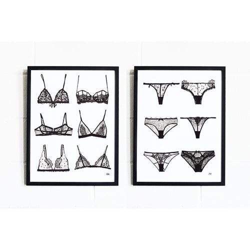 Affiche Lingerie Bra & Panty — Impression Art 5x7"