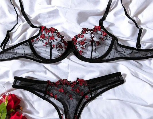 Ensemble Brassière & Culotte Dentelle Coloré — S-XL