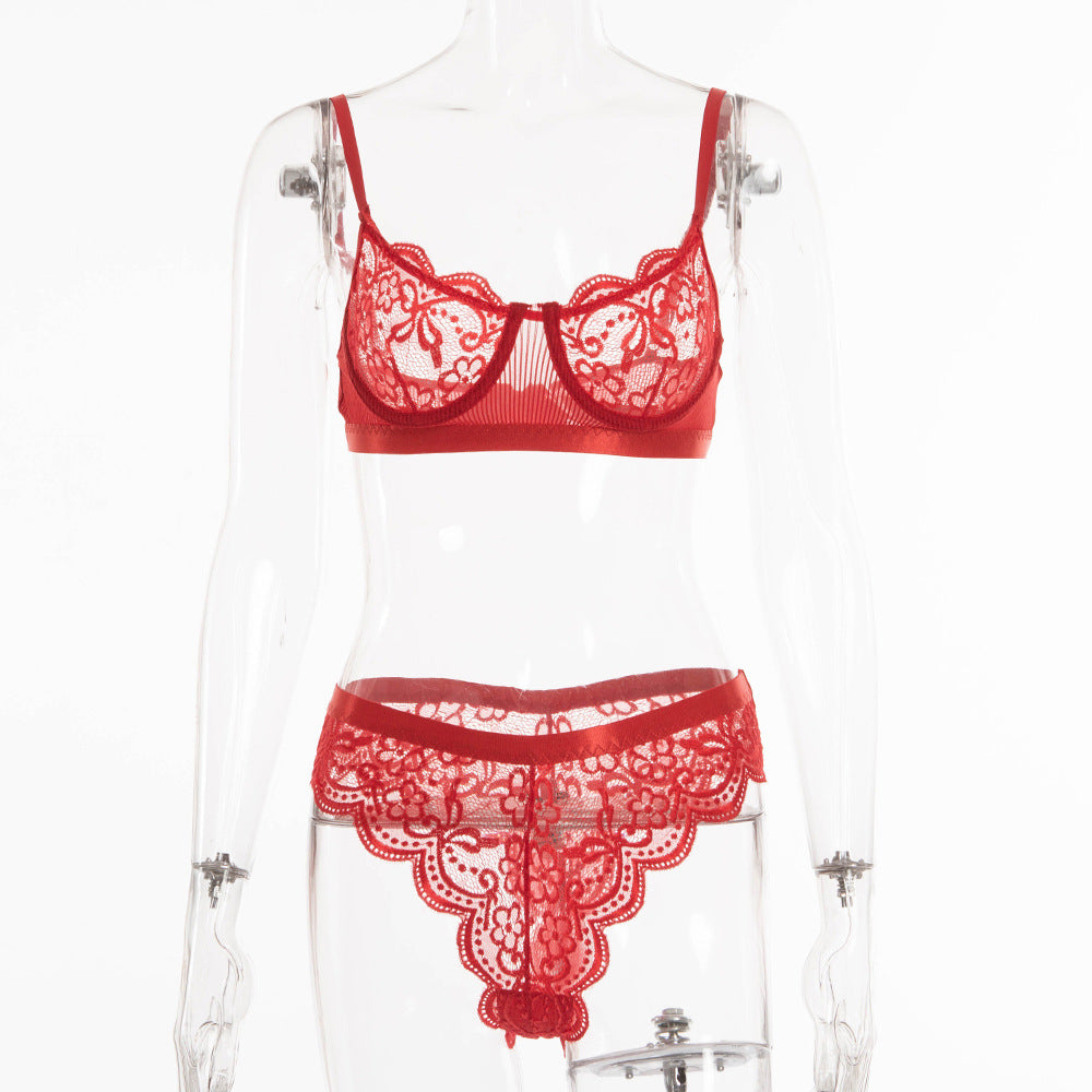 Ensemble Lingerie Dentelle Push-Up Gainant — S-XXL