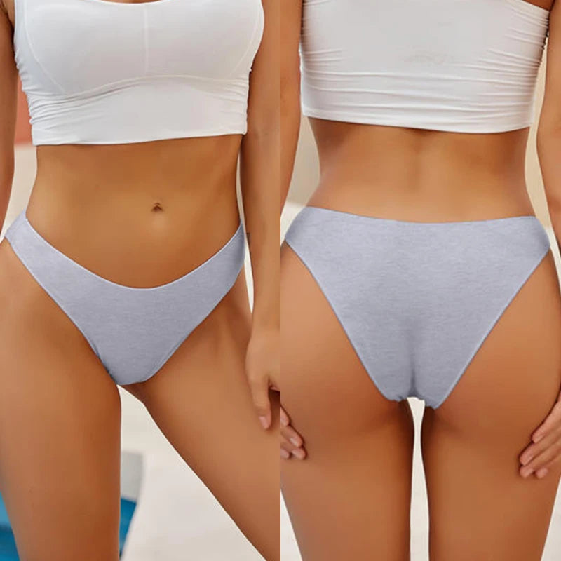 Culotte femme coton doux mi-taille — Dentelle sexy grande taille M à 2XL