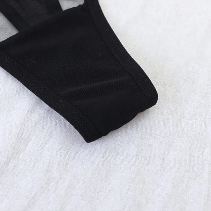 Culotte femme dentelle brodée — Transparente nœud papillon sexy