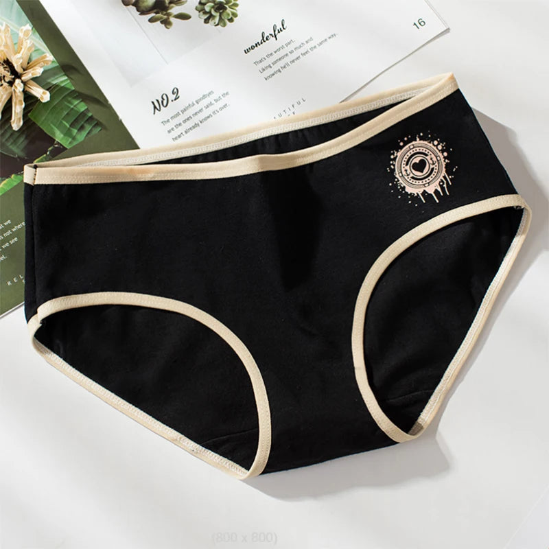 Culotte femme coton taille mi-haute — Respirante couleur unie tricot côtelé