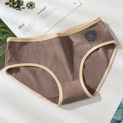 Culotte femme coton taille mi-haute — Respirante couleur unie tricot côtelé