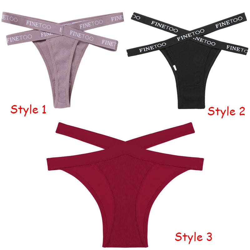 Tanga cross strap taille haute coton — M-XL