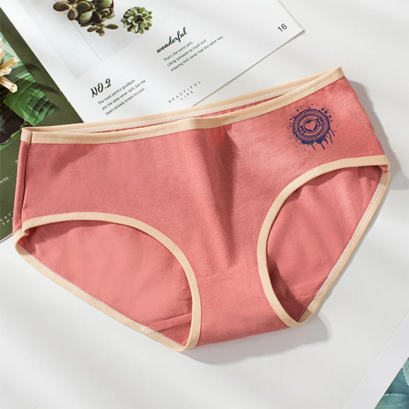 Culotte femme coton taille mi-haute — Respirante couleur unie tricot côtelé
