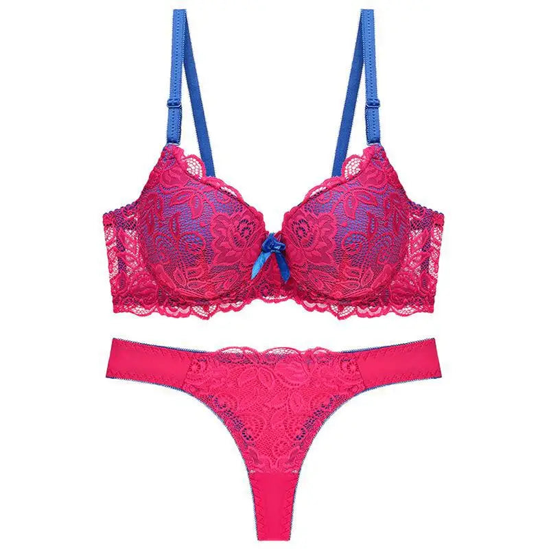 Ensemble Lingerie Push-Up Rose Grande Taille - Soutien-gorge & String - Nos Petits KIFF