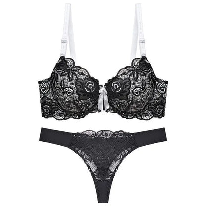Ensemble Lingerie Push-Up Rose Grande Taille - Soutien-gorge & String - Nos Petits KIFF