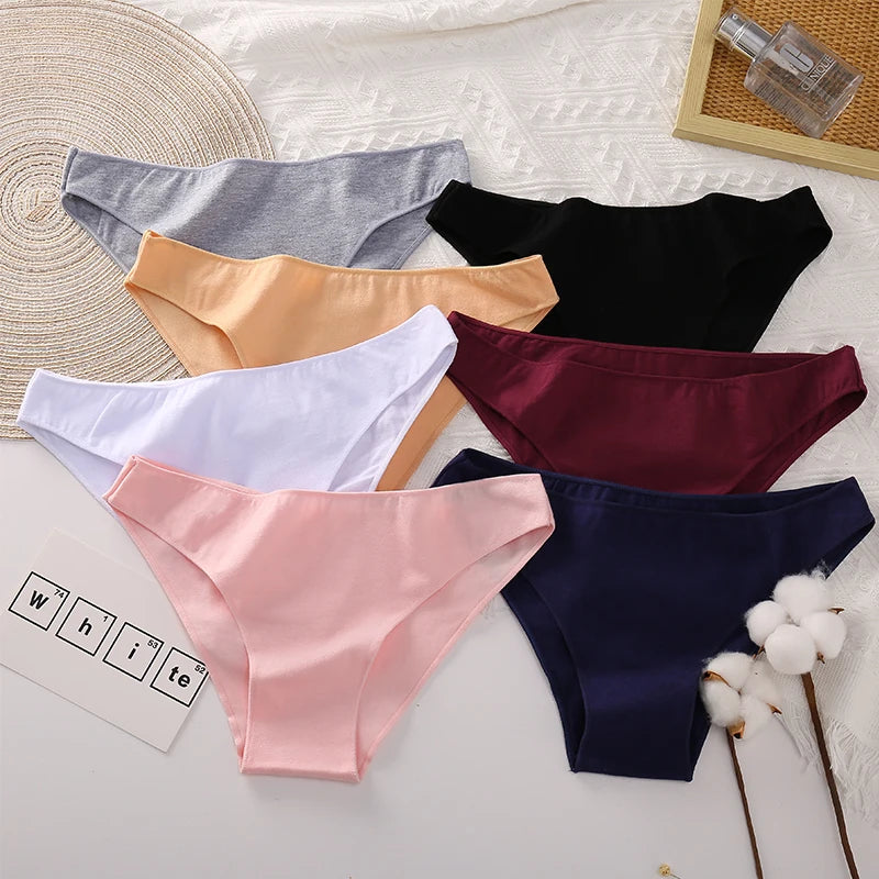 Culotte femme coton doux mi-taille — Dentelle sexy grande taille M à 2XL