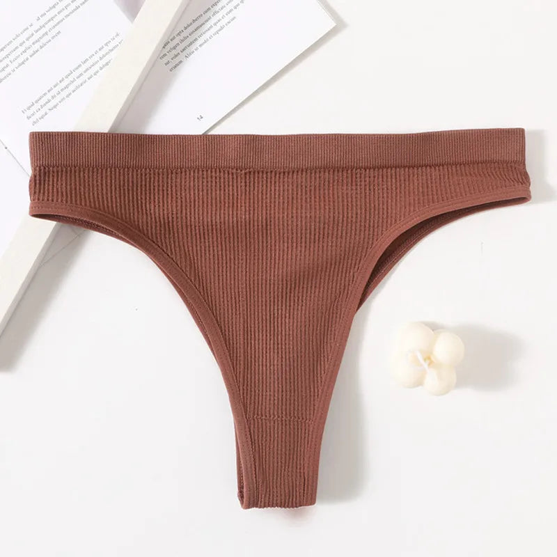 Culotte femme sans coutures — Nylon spandex taille basse entrejambe coton respirante