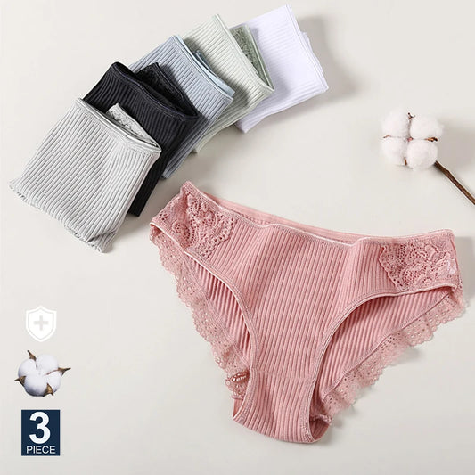 Lot 3 Culottes Florales Coton FINETOO - Taille Basse M-XXL - Nos Petits KIFF