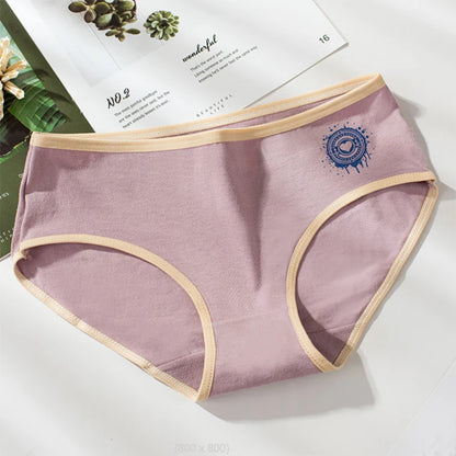 Culotte femme coton taille mi-haute — Respirante couleur unie tricot côtelé