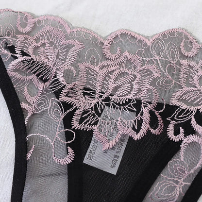 Culotte femme dentelle brodée — Transparente nœud papillon sexy