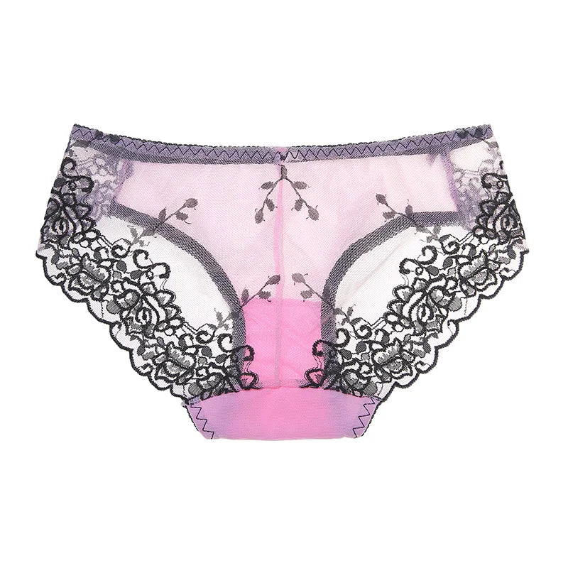 Culotte femme résille brodée — Dentelle sexy taille M-XL