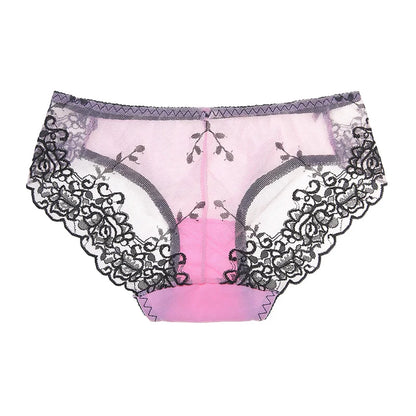 Culotte femme résille brodée — Dentelle sexy taille M-XL