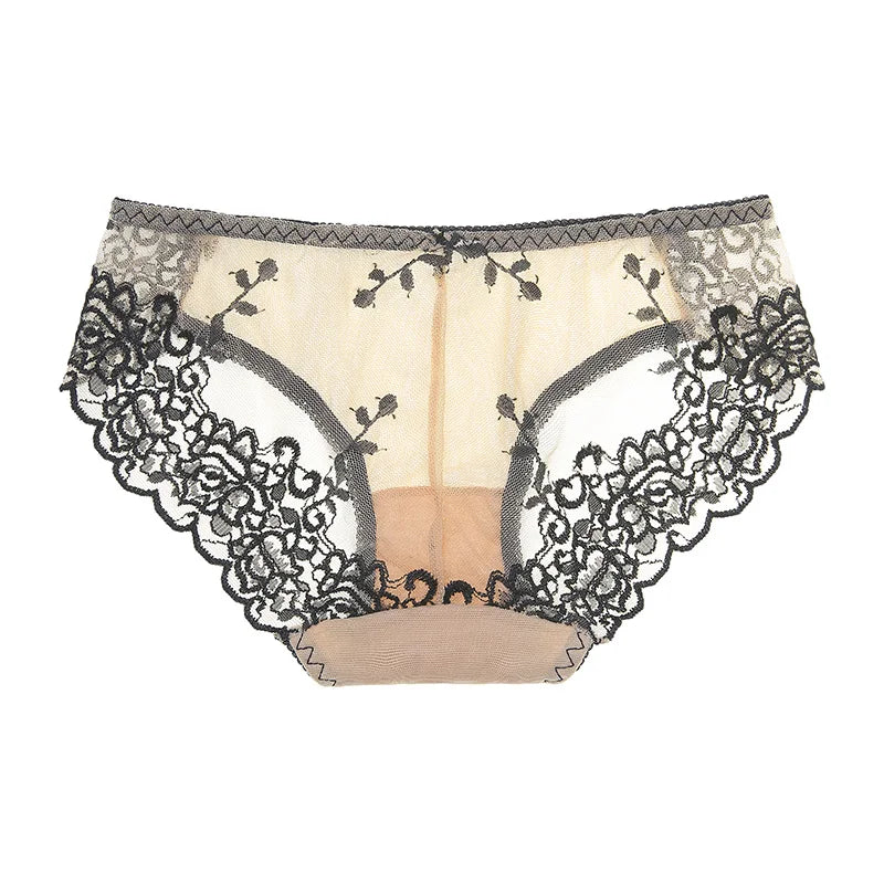 Culotte femme résille brodée — Dentelle sexy taille M-XL