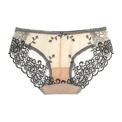Culotte femme résille brodée — Dentelle sexy taille M-XL