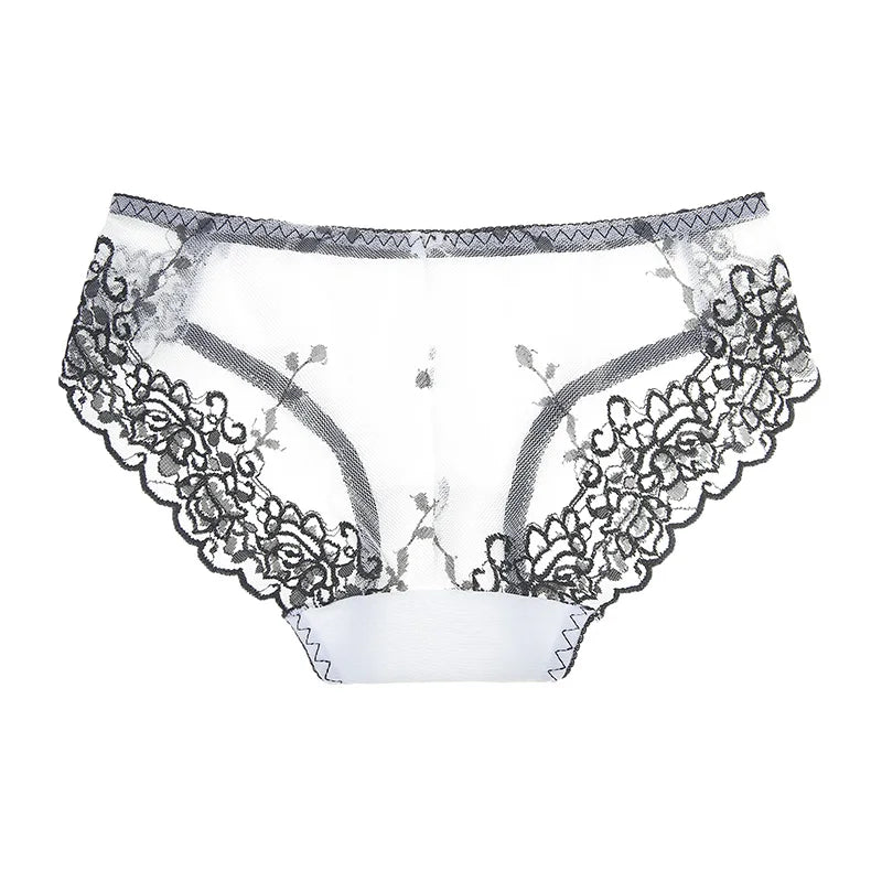 Culotte femme résille brodée — Dentelle sexy taille M-XL