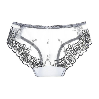 Culotte femme résille brodée — Dentelle sexy taille M-XL