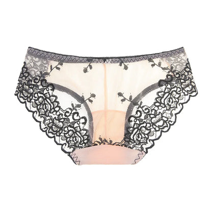 Culotte femme résille brodée — Dentelle sexy taille M-XL