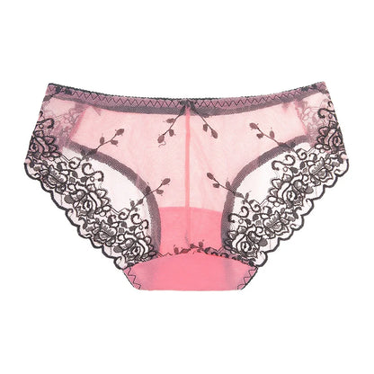 Culotte femme résille brodée — Dentelle sexy taille M-XL