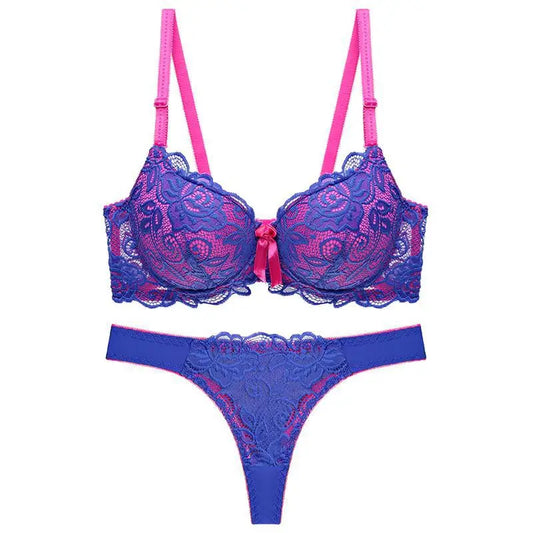 Ensemble Lingerie Push-Up Rose Grande Taille - Soutien-gorge & String - Nos Petits KIFF