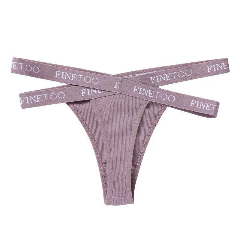 Tanga cross strap taille haute coton — M-XL