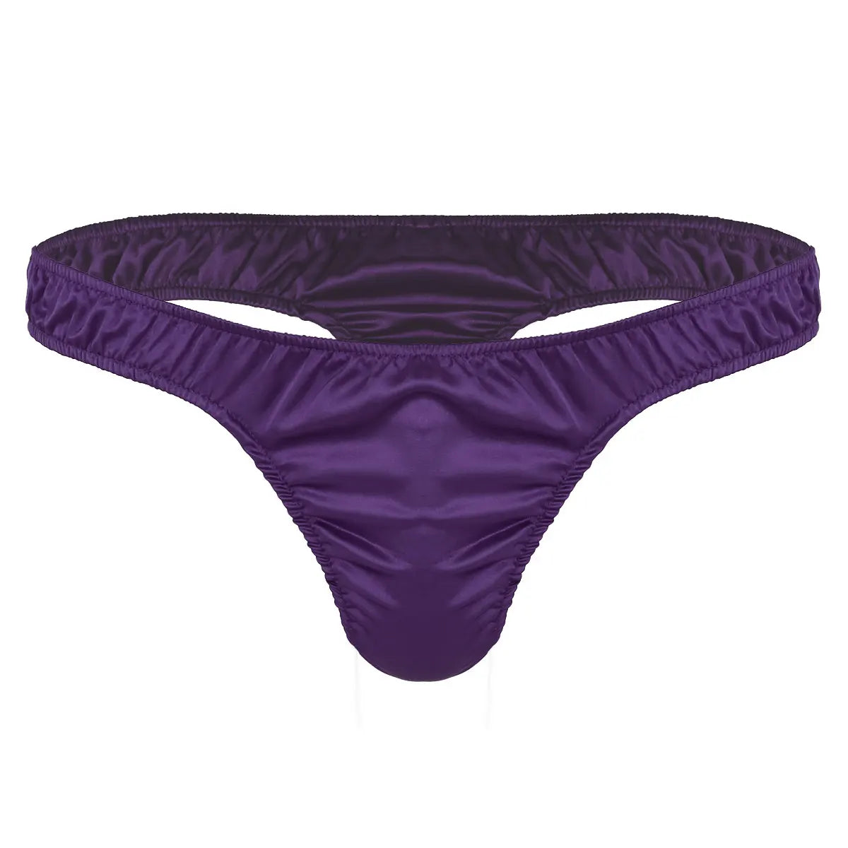 Men's Low-Rise G-String Briefs, Male Gay Sissy Panties Underwear, Soft Shiny Satin, Men's Ruffled Thong Underpants, Sexy Lingerie