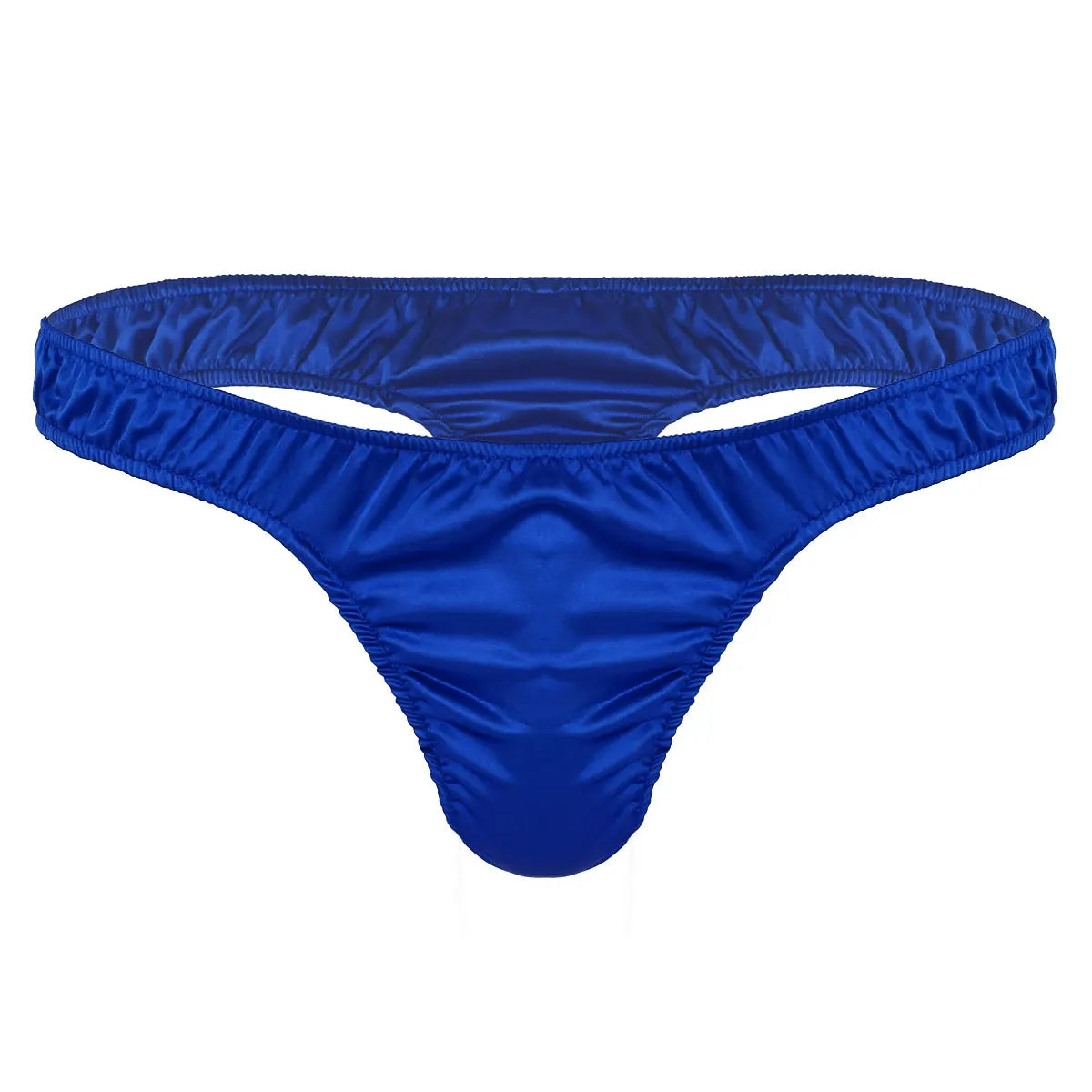 Men's Low-Rise G-String Briefs, Male Gay Sissy Panties Underwear, Soft Shiny Satin, Men's Ruffled Thong Underpants, Sexy Lingerie