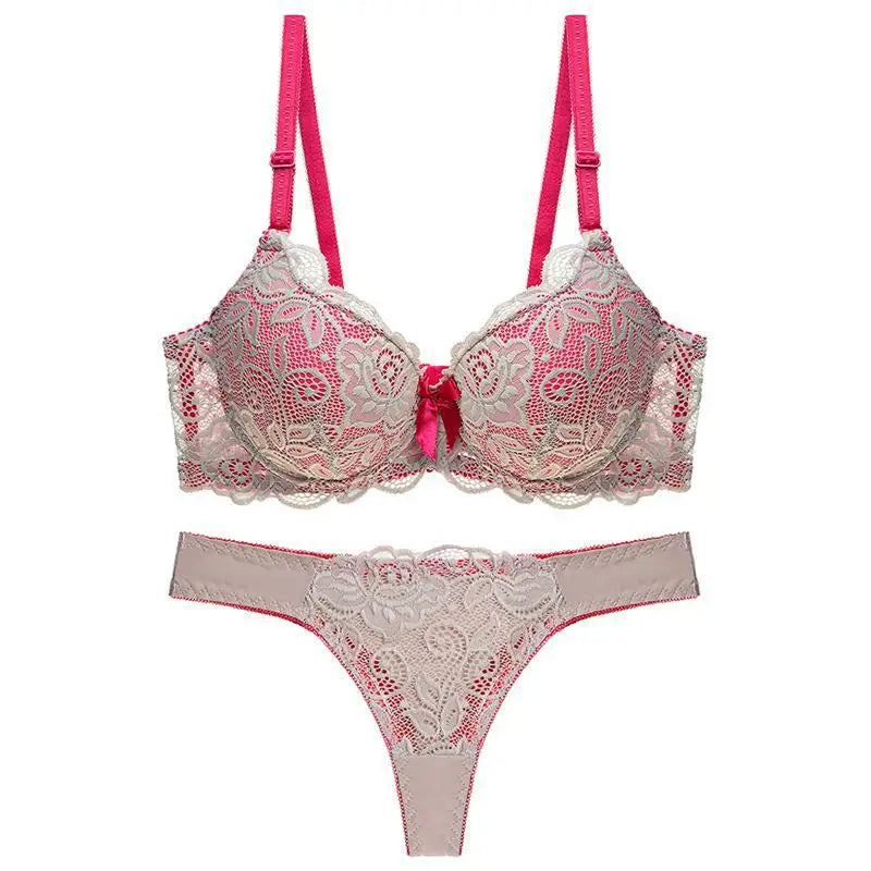 Ensemble Lingerie Push-Up Rose Grande Taille - Soutien-gorge & String - Nos Petits KIFF