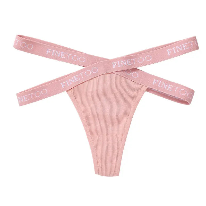 Tanga cross strap taille haute coton — M-XL