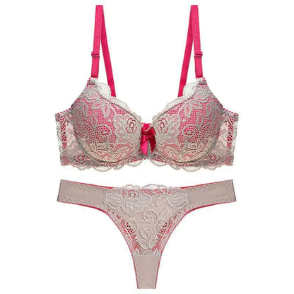 Ensemble Lingerie Push-Up Rose Grande Taille - Soutien-gorge & String - Nos Petits KIFF