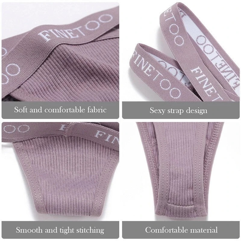 Tanga cross strap taille haute coton — M-XL