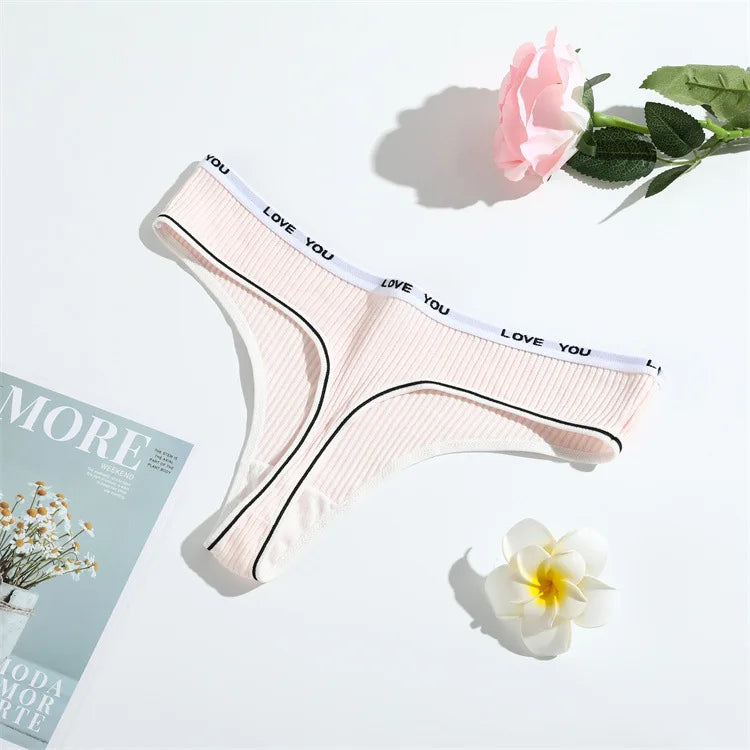 Thong coton T-back effet gainant taille basse — S-XL