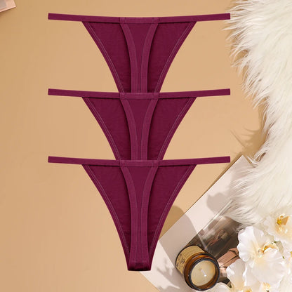 Lot 3 G-Strings Coton Taille Basse FINETOO - S à XL - Nos Petits KIFF