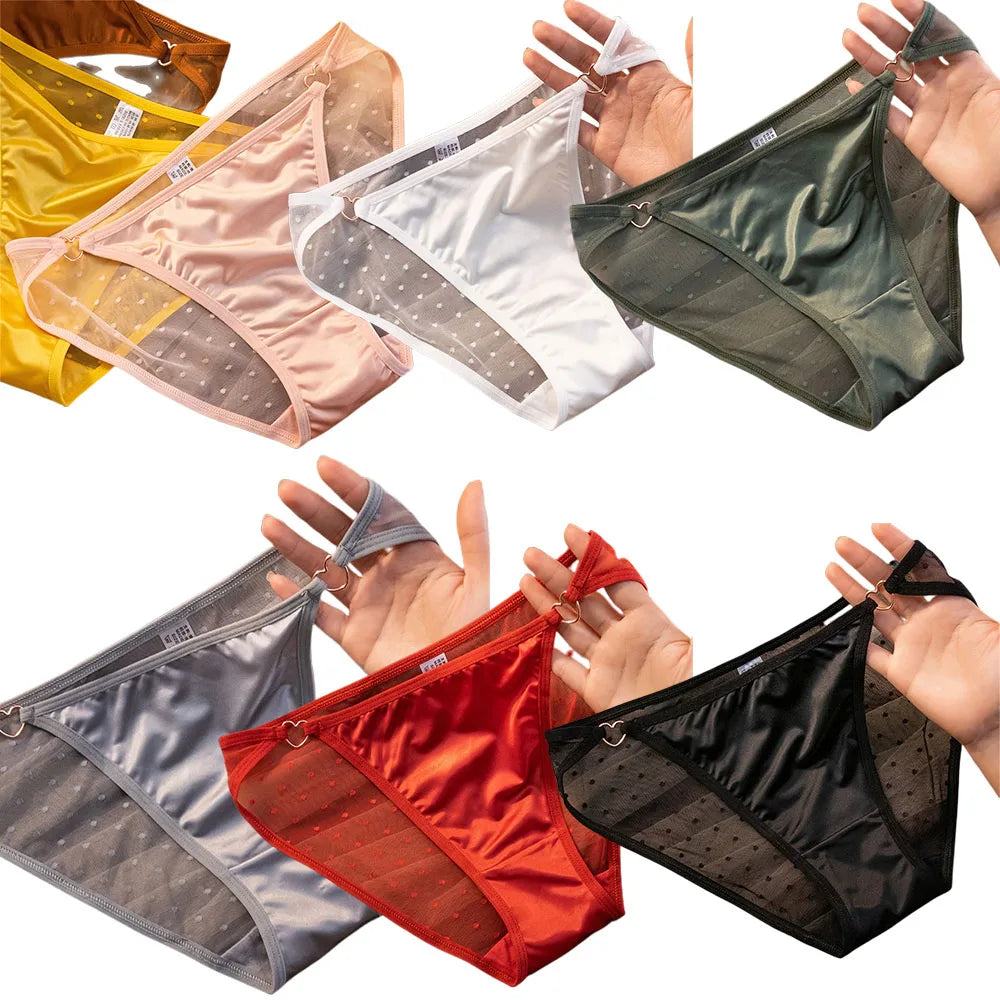 Culotte femme dentelle sexy — Nylon spandex entrejambe coton taille basse couleur unie